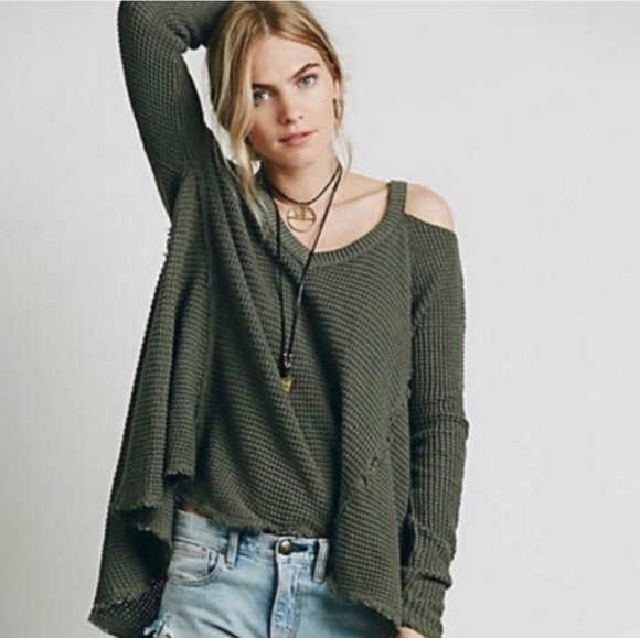 Free People Moonshine V Cold Shoulder Sweater - Picture 2 of 8